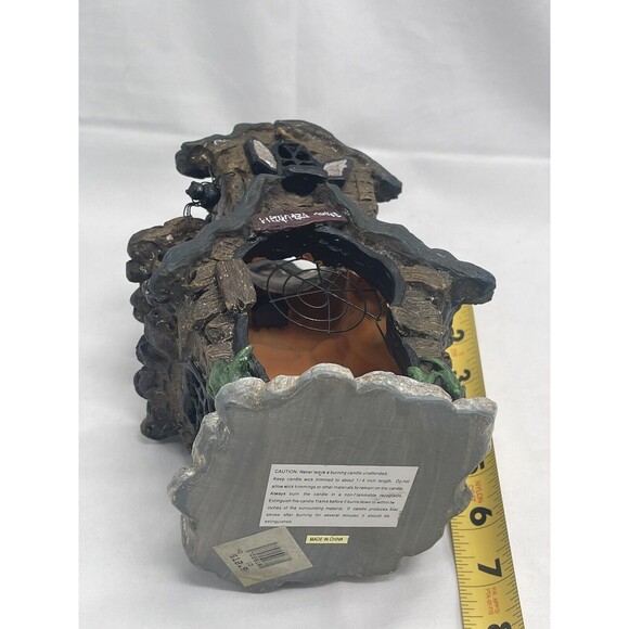 VINTAGE HALLOWEEN HAUNTED BAT HOUSE Ceramic Candle Holder  RARE - Picture 13 of 16